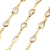 Brass Glass Teardrop Link Chains CHC-R001-04G-05-1