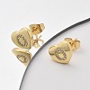 Rack Plating Brass Micro Pave Clear Cubic Zirconia Stud Earrings EJEW-K299-01G-O-2