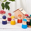 Rainbow Wooden Peg Dolls WOOD-WH0098-53-5