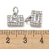 Brass Micro Pave Clear Cubic Zirconia Pendants KK-P275-31P-3