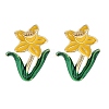 Flower Enamel Stud Earrings EJEW-M005-06-1