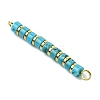 Dyed Natural Magnesite & Electroplated Synthetic Non-magnetic Hematite Heishi Connector Charms PALLOY-JF03291-05-4