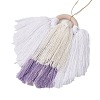 Angel Wood & Cotton Threads Pendant Decoration HJEW-JM02406-03-5