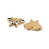 304 Stainless Steel with Crystal Rhinestone Enamel Charms STAS-G358-06G-04-2