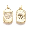 Brass Micro Pave Cubic Zirconia Pendants ZIRC-G168-43G-2