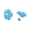 Daisy Glass Seed Beaded Stud Earrings EJEW-MZ00334-6