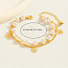 Elegant Brass & Imitation Pearl Double Layer Clover Pendant Anklets for Women's Fashion Style KI5971-5