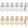 HOBBIESAY 12Pcs 2 Colors Brass Clear Cubic Zirconia Connector Charms FIND-HY0001-24-1