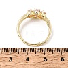Brass Micro Pave Cubic Zirconia Cuff Open Rings CU-CBA5C10-03G-5