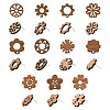 22Pcs 11 Styles Walnut Wood Stud Earring Findings MAK-CJ0001-17-1