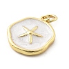 Ocean Theme Brass Enamel Pendants KK-Q029-01B-G-3