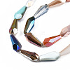 Electroplate Transparent Glass Beads Strands EGLA-S174-28-3
