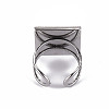 201 Stainless Steel Cuff Pad Ring Settings STAS-S080-041D-P-4