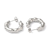 304 Stainless Steel Bamboo Ring Stud Earring EJEW-K244-42P-2