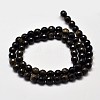 Faceted Round Natural Golden Sheen Obsidian Beads Strands G-I176-39-6mm-2
