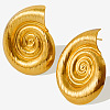 Exaggerated 304 Stainless Steel Seashell Stud Earrings HX3520-2-2