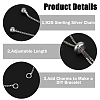 2Pcs 925 Sterling Silver Chain Bracelet Making STER-BBC0006-54-4