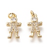 Brass Micro Pave Cubic Zirconia Charms KK-M209-02G-1