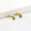 Christmas 304 Stainless Steel Stud Earrings EJEW-A144-01A-G-1