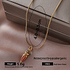 Vintage 304 Stainless Steel Enamel Cone Pendant Necklaces for Women SI8197-1-1