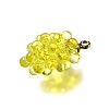 Grape Brass Acrylic Pendants OACR-R006-05G-05-2