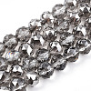 Electroplate Transparent Glass Beads Strands X-EGLA-N002-34C-C12-1
