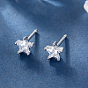 Rhodium Plated 925 Sterling Silver Stud Earrings for Women PA6012-2-2