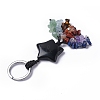 Natural & Synthetic Mixed Gemstone Star with Mixed Gemstone Chips Beaded Tassel Keychains KEYC-P012-01P-4