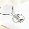 201 Stainless Steel Crystal Rhinestone Ring with Mermaid Pendant Necklaces for Women NJEW-P327-02P-2
