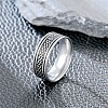201 Stainless Steel Scale Pattern Finger Rings for Men FS-WGDD078-01-3