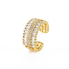 Brass Micro Pave Cubic Zirconia Cuff Rings for Women RJEW-T016-37G-02-3