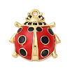 Brass Micro Pave Black Cubic Zirconia Enamel Pendants KK-I276-25G-1