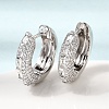 Brass Micro Pave Cubic Zirconia Hoop Earrings KK-CBA8324-22P-05-3