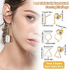 Beebeecraft 12Pcs 3 Style Brass Stud Earring Findings with Loop DIY-BBC0001-03-2