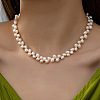 Natural Baroque Freshwater Pearl Rice Beaded Necklaces for Women FS-WGF2BFC-01-2