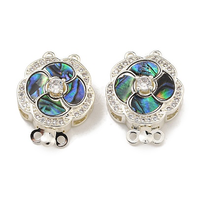 Brass Micro Pave Cubic Zirconia Box Clasps KK-U037-39P-1
