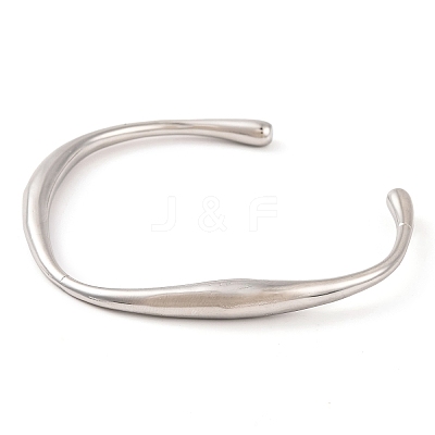Non-Tarnish 304 Stainless Steel Open Cuff Bangles for Women BJEW-G711-02P-1