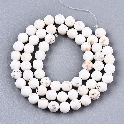 Natural Magnesite Beads Strands X-G-S373-003-6mm-1