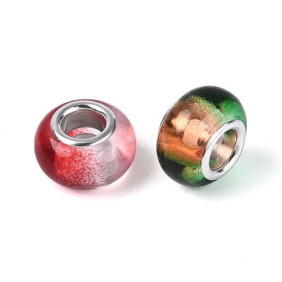 Two Tone Transparent Acrylic European Beads GPDL-N006-01A-07-1