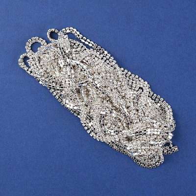 Brass Rhinestone Strass Chains CHC-WH0013-04S-1