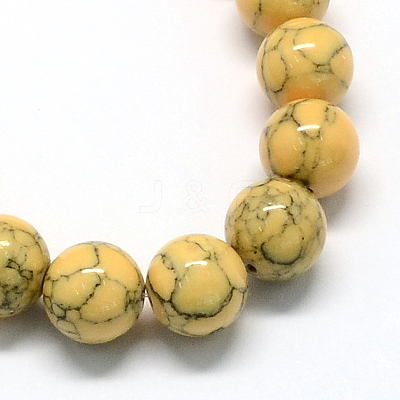 Dyed Synthetic Turquoise Gemstone Bead Strands TURQ-R032-8mm-XSS13-1