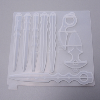 DIY Keychain Silicone Pendant Molds DIY-WH0167-97-1