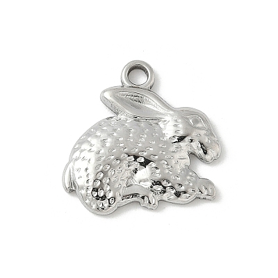 304 Stainless Steel Rabbit Pendants STAS-S186-07C-P-1