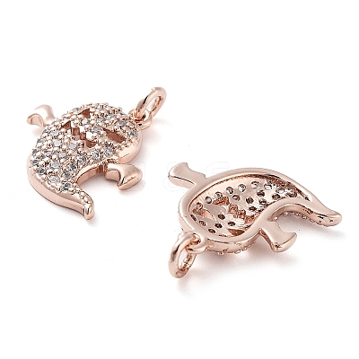 Halloween Rack Plating Brass Micro Pave Clear Cubic Zirconia Pendants KK-M280-04RG-1