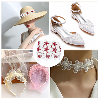 Flower Polyester Eyelash Lace Trim Ribbon OCOR-WH20003-03B-03-1