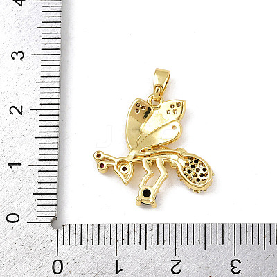 Brass Micro Pave Cubic Zirconia Pendants KK-F908-12G-1