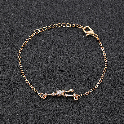 12 Constellations Alloy Rhinestone Link Bracelets WG43B2B-08-1