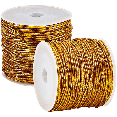 2 Rolls Polyester Metallic Elastic Round Cord OCOR-CY0003-50A-1