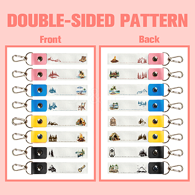 PU Leather & Cotton Name Marker Keychain AJEW-WH0514-035-1
