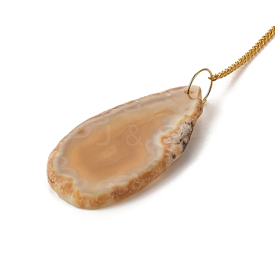 Natural Citrine Chips & Agate Slice Suncatcher AJEW-C048-01B-1